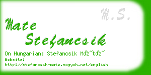 mate stefancsik business card